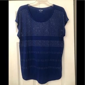 Apt 9 short sleeve blouse royal blue size 0X